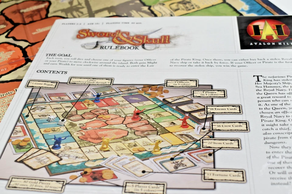 Avalon Hill Sword and Skull Board Game 100% Complete Pirates and Treasure - Image 3 of 4