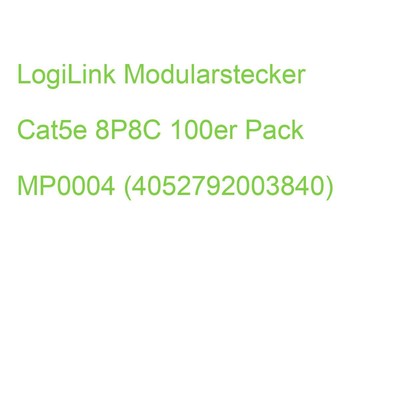 Logilink Modularstecker Cat5e 8P8C 100er Pack MP0004 (4052792003840)