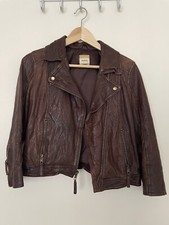 Fossil Genuine Leather Jacket Brown Size Xs