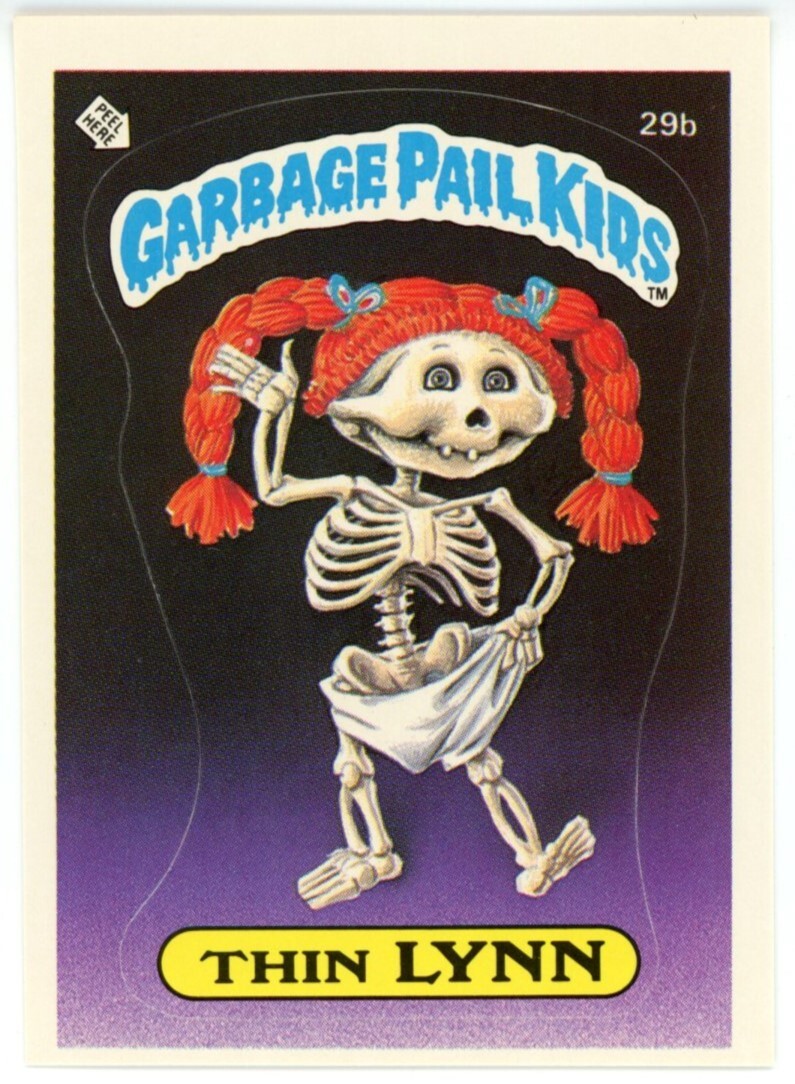 1985 Topps Garbage Pail Kids Original Series 1 OS1 29b THIN LYNN CHECKLIST Matte