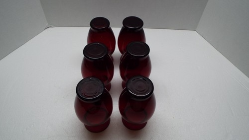 Vintage 6 PC Lot Anchor Hocking Royal Ruby Red Glass Vases MCM - Picture 4 of 7
