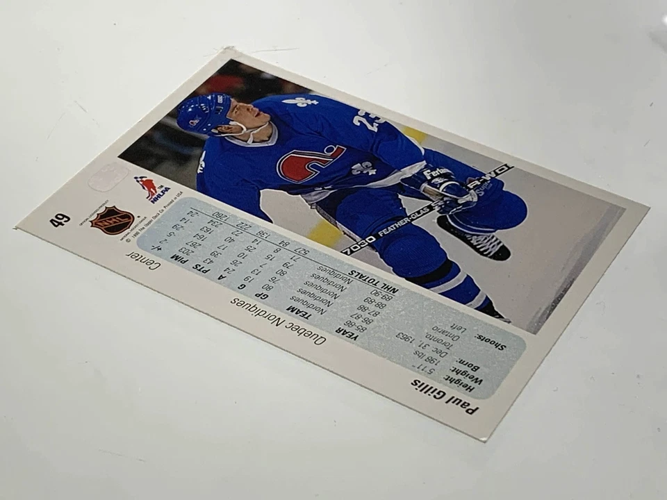 1990-91 Upper Deck Paul Gillis Quebec Nordiques #49 Hockey Card 779M - Image 4 of 4