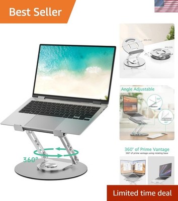 Laptop Stand for Desk Adjustable Computer Stand with 360 Rotating Base Ergono...