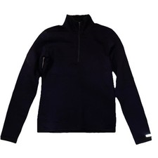 RLX Ralph Lauren Pullover Womens Medium Black Half Zip Preppy Golfer Activewear