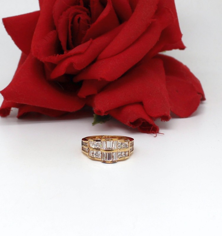 Sterling Silver Vermeil Edco Cocktail  Ring Size 8 5.51g  CAT RESCUE