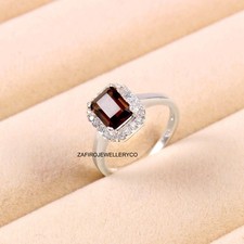 Smoky Quartz Ring, Halo Ring, 925 Sterling Silver, Silver Ring, Wedding Ring