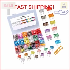 CrocSee 250 Pieces - Car Fuses Assortment Kit, Blade-Type Automotive Fuses - Sta
