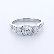 1.55ctw Natural Diamond D/VS2 Excellent Cut Round Brilliant Platinum Four-Prong 