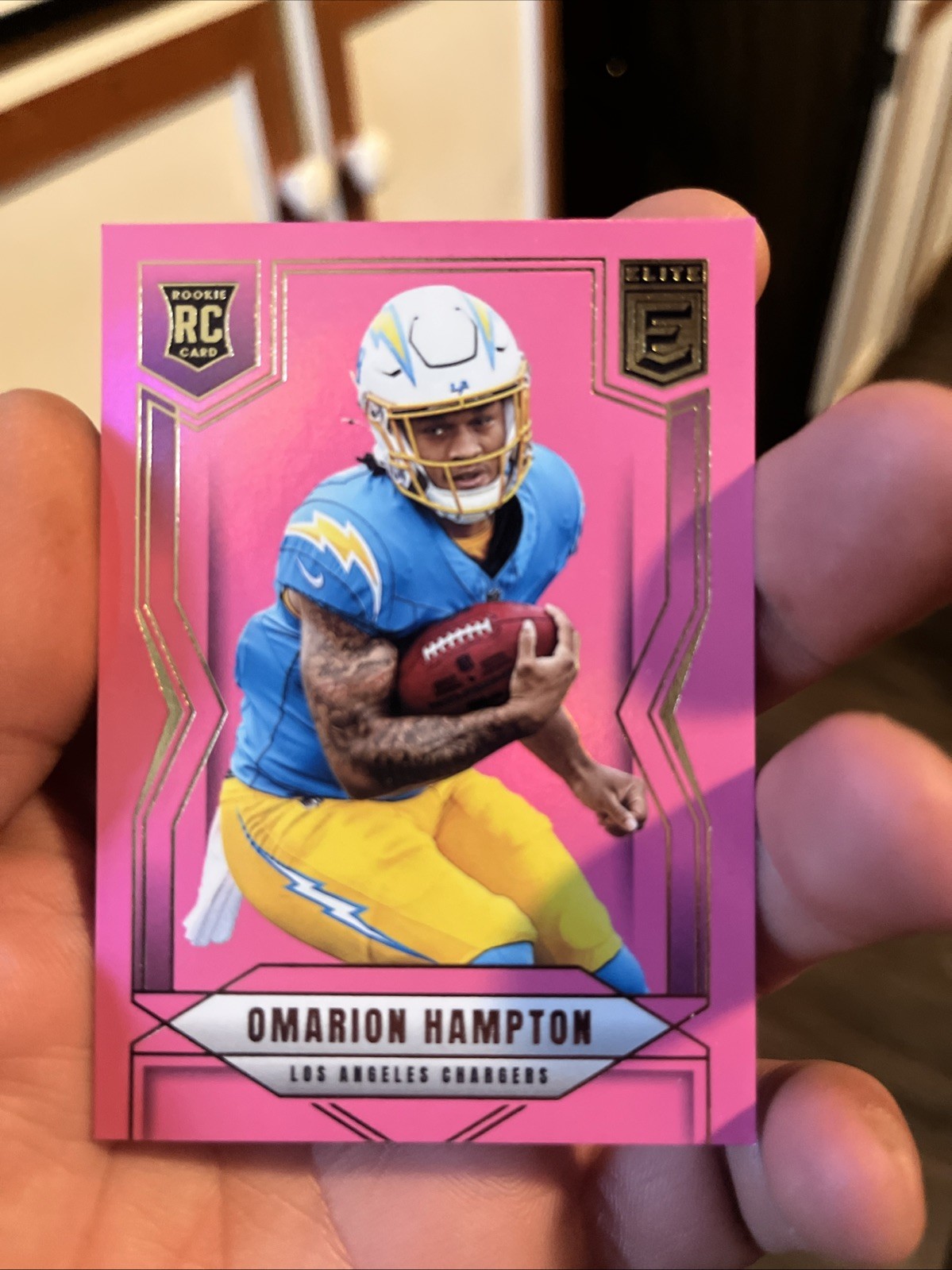 2025 Panini Donruss Elite - Rookies Omarion Hampton #132 Pink Ink (RC)