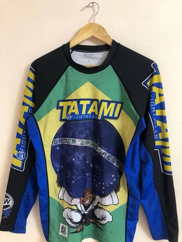 Tatami Fightwear Shirt Rash Guard Blue Jiu Jitsue Monkey World Fighter - Picture 3 of 5