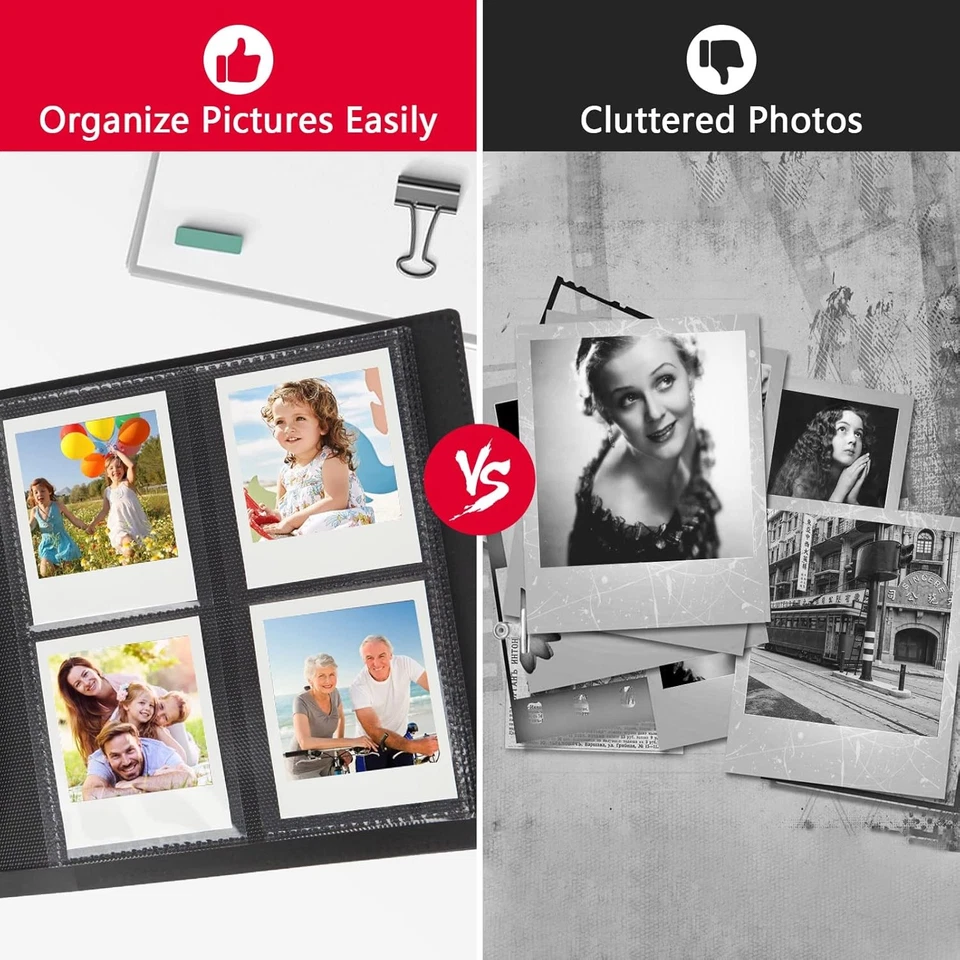 Álbumes de fotos 192 bolsillos para cámara instantánea Polaroid Go 8x10 pulgadas, NEGRO  Foto 3 de 4