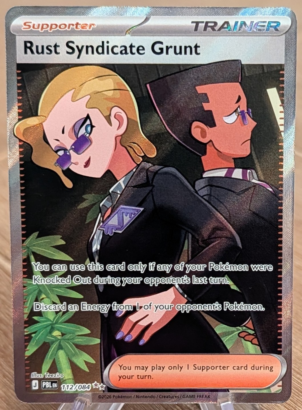 Rust Syndicate Grunt 112/084 Holo Ultra Rare Pitch Black Pokemon
