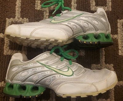 GORGEOUS RARE 2005 NIKE IMPAX RUN SILVER/GREEN/WHITE SHOES WOMEN'S SIZE US8.5