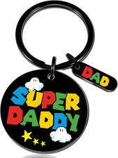 Funny Dad Gifts From Daughter Son Super Daddy Keychain Cool Fathers Day Birthday