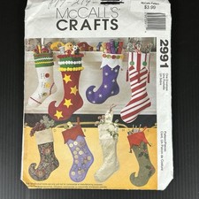 Vintage 2000 McCall  s Sewing Pattern Crafts 2991 Christmas Stocking Holiday