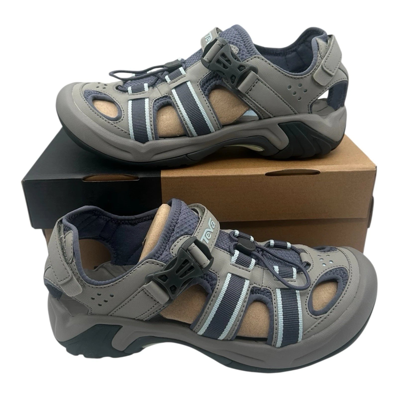 TEVA Omnium Sandals Womens Sz 10 Slate Grey Hiking Water Sport Shoes 6154