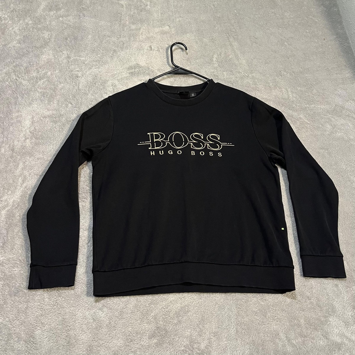 Hugo Boss Salbo Sweatshirt Mens XL Black Slim Fit Crewneck