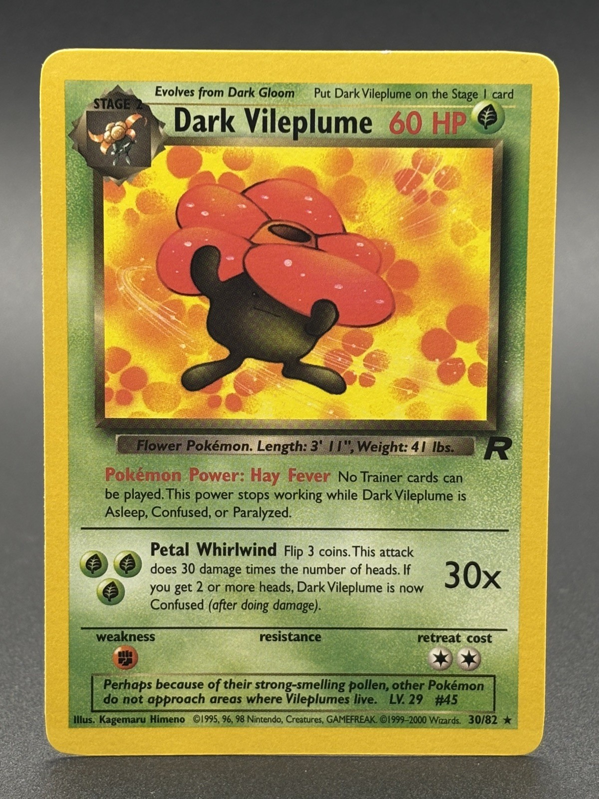 Dark Vileplume 30/82 Rare Team Rocket Pokemon Unlimited LP