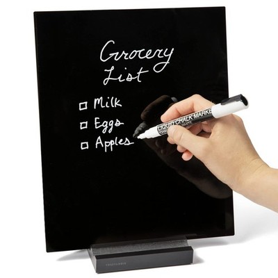 Fresh Logic Acrylic Black Dry Erase Board Stand 10X12 Desk Whiteboard For