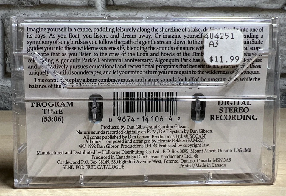 Solitudes Algonquin Suite Cassette Tape Nature and Music 1992 Canada NEW SEALED - Image 2 of 4