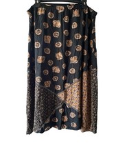 VTG Patchwork Elastic Waist Skirt Whimsigoth Grunge Textured boho women  s 14