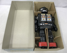 Metal House Bliking Space Evil Robot Tin Toy Japan Boxed