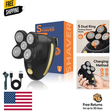 Head Shaver for Bald Men - Electric Rotary Razor Rechargeable - Waterproof 5D