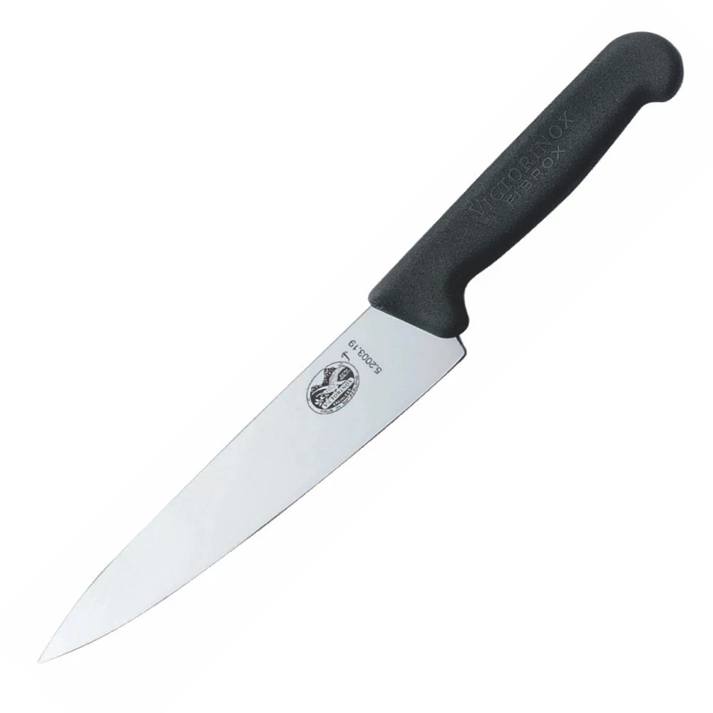 Victorinox Cooks Carving 19cm Knife Black Fibrox Handle 5.2003.19