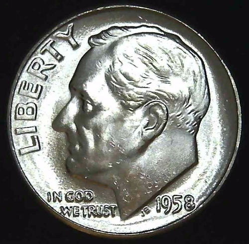 1958-P 10C Roosevelt Dime BU 90% Silver 26ohw0117-2
