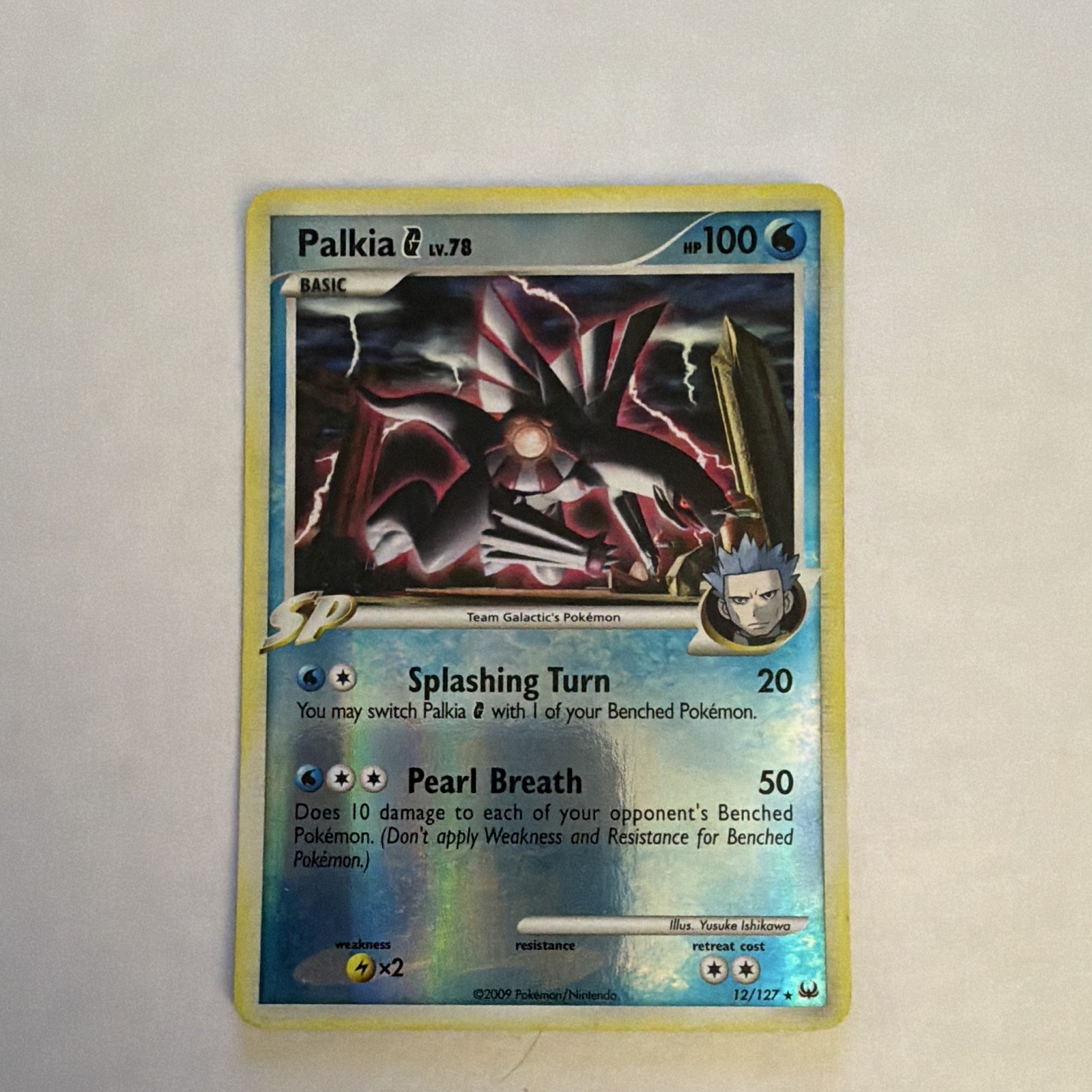 Nintendo Palkia G SP 12/127 Platinum Reverse Holo Rare English 2009 HP100