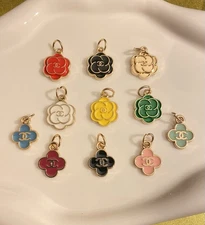 Lot Of 11 Mini Chanel Zipper Pull Button Charms