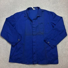 French Jacket Adult Large Blue VTG Work Wear Military Chore Distressed Men