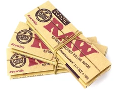 3x Raw Classic 1 1/4 Size Rolling Papers Connoisseur w/tips 3 PKS  USA SHIPPED!