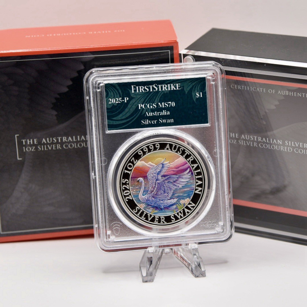 2025年 オーストラリアン・シルバー・スワン 1ドル 2025 Australia Swan 1 oz Silver Coin Colorized MS70 FS Original