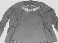 HARLEY DAVIDSON LADIES BLACK NYLON W3 JACKET IN GREAT USED CONDITION