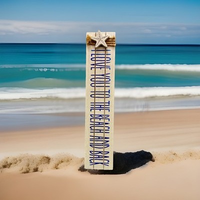 Beach Sign - Small - L9.5 XW1 XH2  - White - Wood Composites - Rectangular Shape