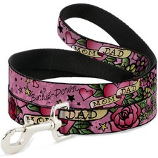Dog Leash Mom & Dad Pink