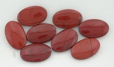 TWO 22x14 22mm x 14mm Oval Flat Low Dome Red Jasper Cab Cabochon Gemstone Gem