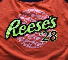 Official Reese’s ‘28 T-Shirt with Applique Reese’s Logo, Orange & Brown, XXL