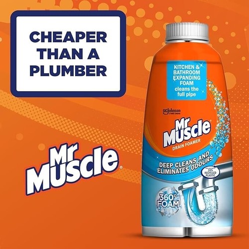 Mr Muscle Drain Foamer, Drain Cleaning Foam to Unblock & Eliminate Odour, 500 ml - Picture 5 of 6