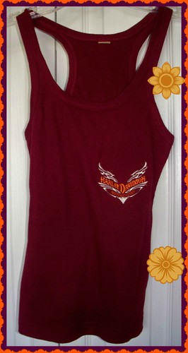 XS S M Weinrot Rib JUNIOREN Damen Tank Racerback Top HARLEY DAVIDSON Pullover RAR - Bild 1 von 4