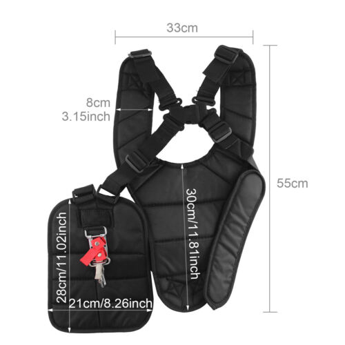 Adjustable Black Shoulder Harness Strap For Garden Brush Cutter Trimmer Strimmer - Picture 2 of 12