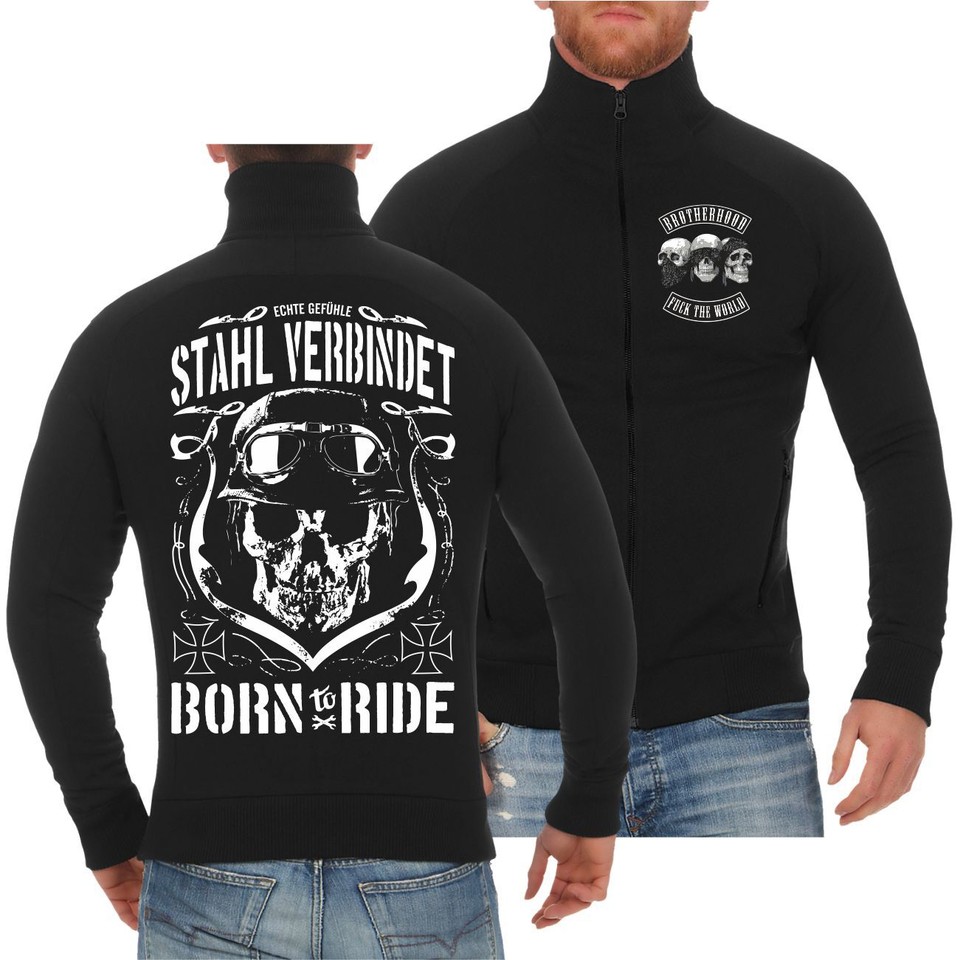 Herren Sweatjacke Mit DDR Sprüchen - "Hart Flink Zäh" Design Für Ostalgie-Fans