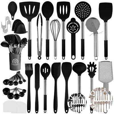 45tlg Küchenutensilien Set Kochutensilien Küche Kochen Silikon Edelstahl Kücheng