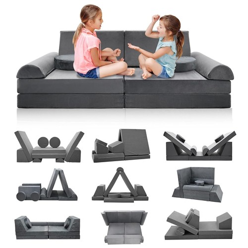 Canapé de jeu modulaire pour enfants à faire soi-même canapé de jeu convertible en mousse pour garçons et filles 10 pièces