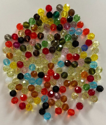 Czech Preciosa Faceted Round Crystals 6mm Beads 165+ Pieces Multi-Color Mix