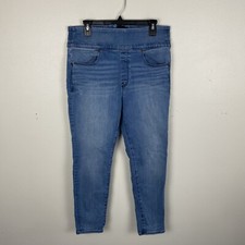 Spanx Womens Signature Waist Ankle Skinny Jeans Blue Stretch Denim High Rise 31