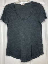 Woman AG ADRIANO GOLDSCHMIED Gray Scoop Neck S/s T-shirt Top Sz Small USA