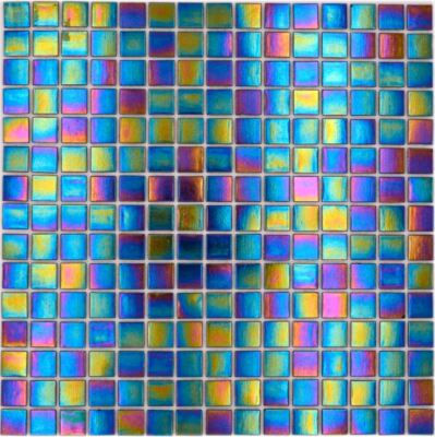 Glasmosaik Mosaikfliesen Perlmutt Iridium schwarz bunt Gloss Küchenwand 10Matten
