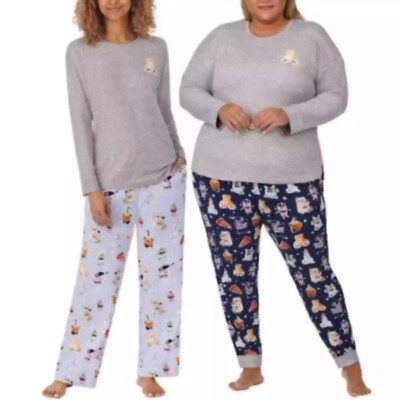 NWT Jane and Bleecker Women's 3-Piece Stretch Pajama Set (Blue/Costco Bear,  XS)